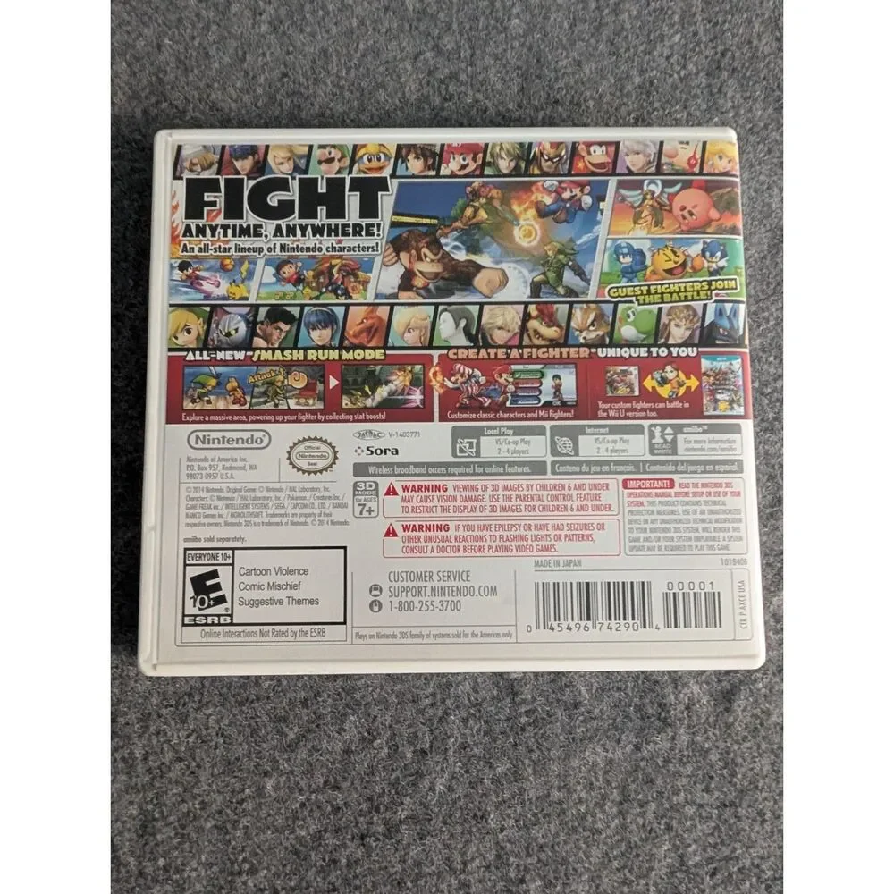 Super Smash Bros. for Nintendo 3DS - Complete in Box (CIB)